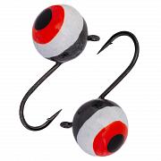 Дробинка с ушком d 3,0 мм, вес 0,26 гр, черный никель с бело-черно-красным глазком /10 шт/